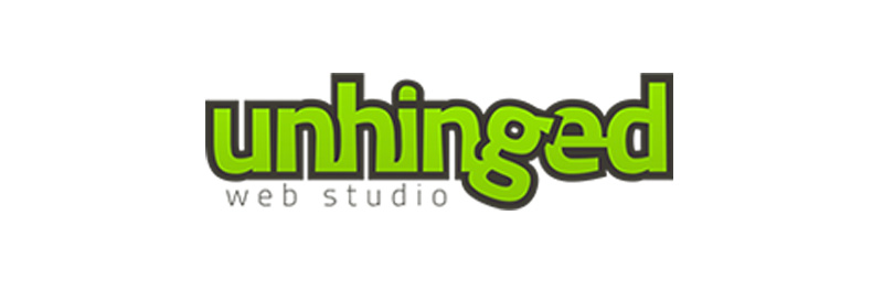 Logo for Unhinged web studio, Bounce Marketing & Consulting, Small Business Solutions